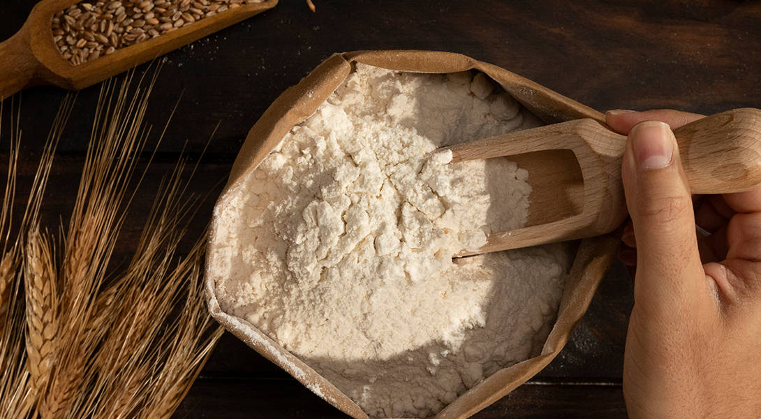 Wheat flour feature image for blog article about the OMP-2090 B