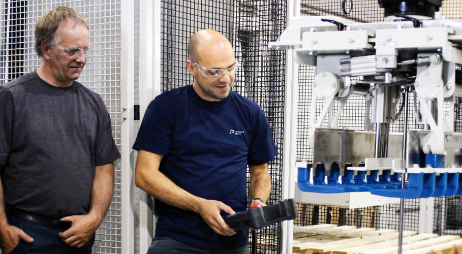 Premier Tech team member coaching clients at their plant site