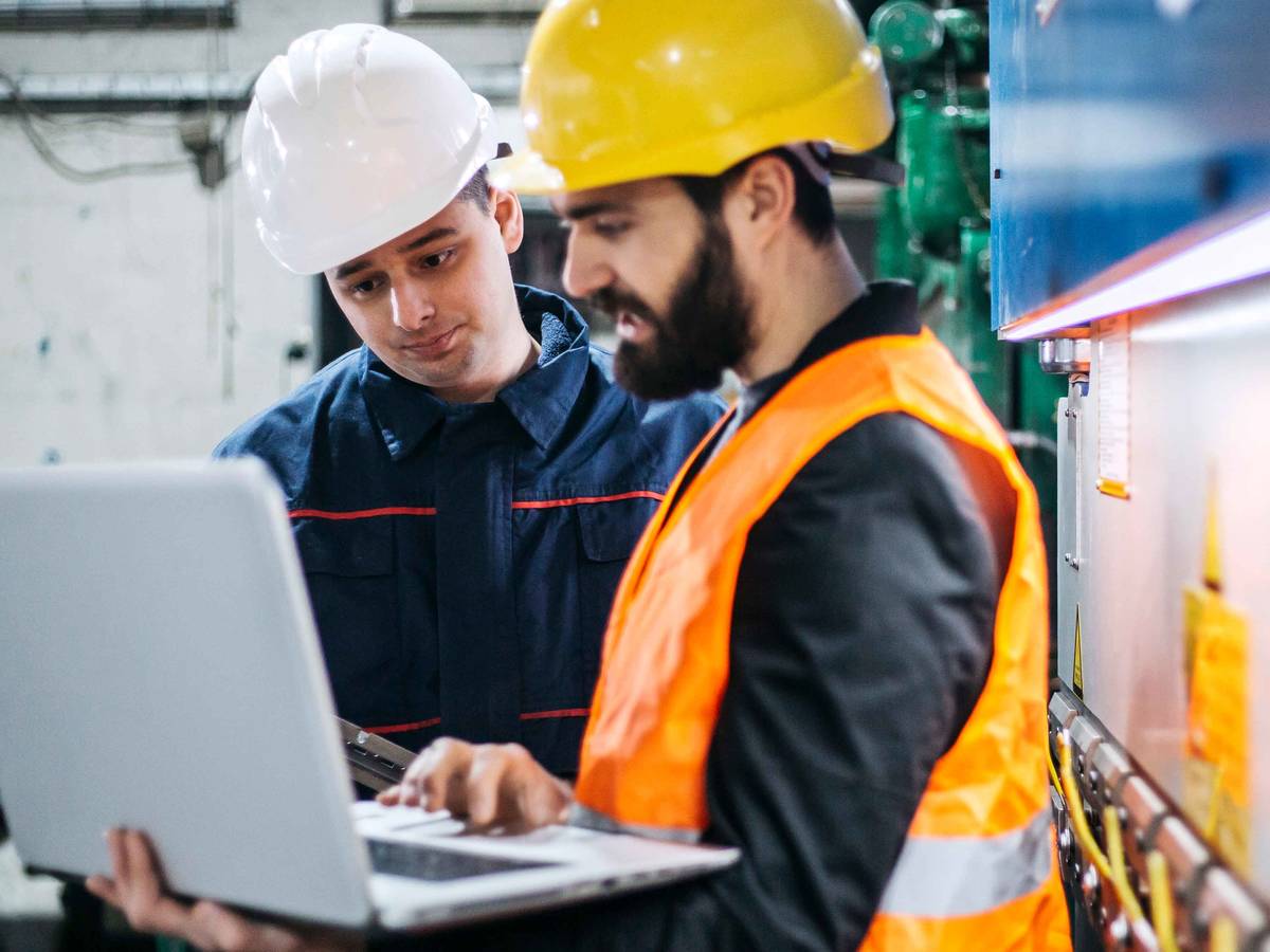 Stock image of operators in a plant