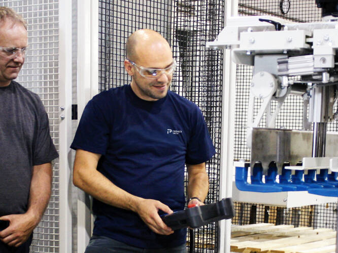 Premier Tech team member coaching clients at their plant site
