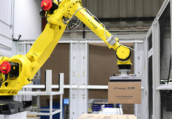 conventional or robotic palletizing