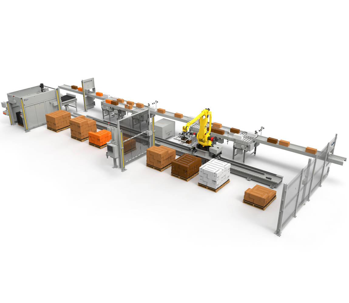 Custom robotic palletizer line