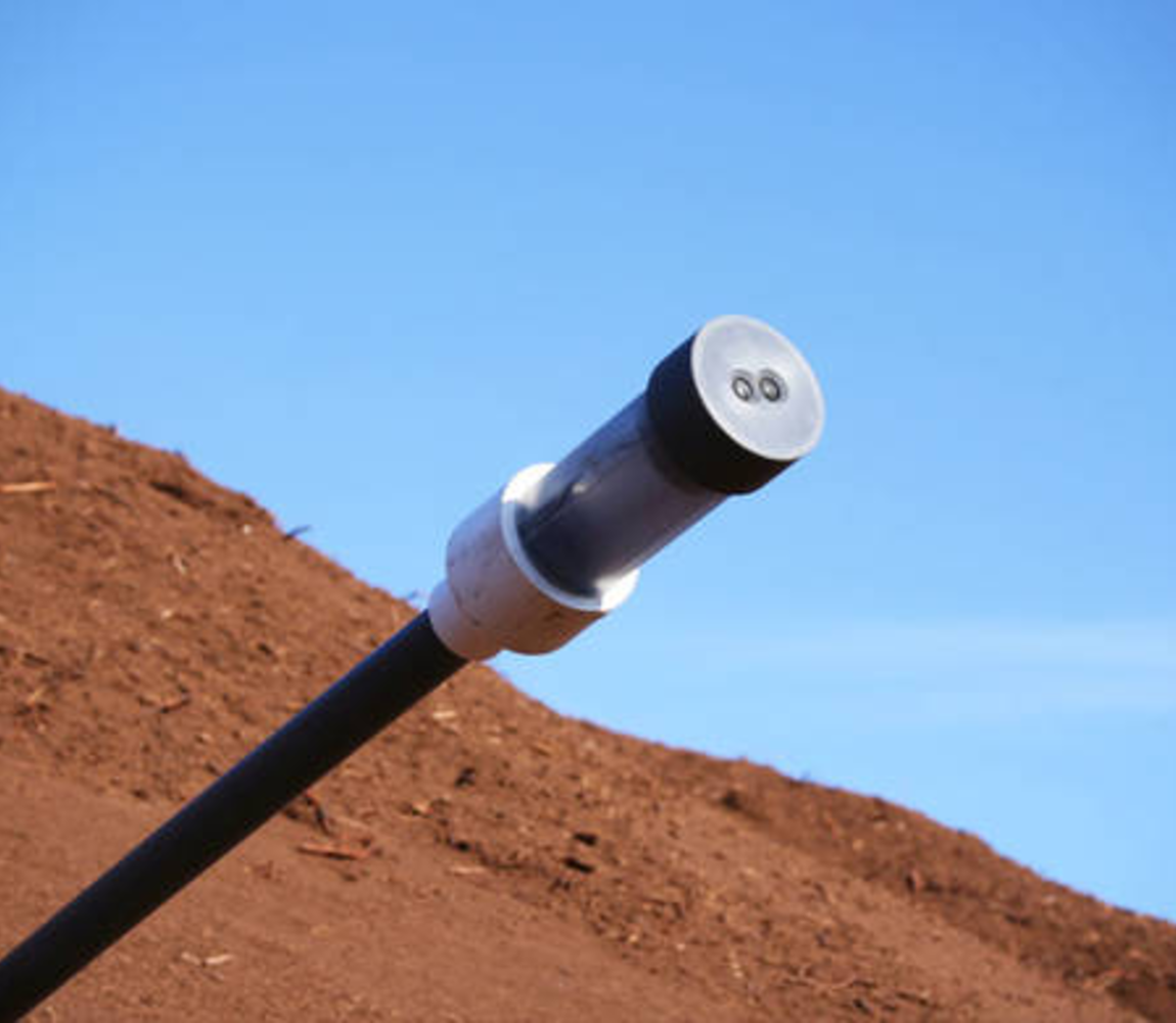 Close-up on peat thermometer