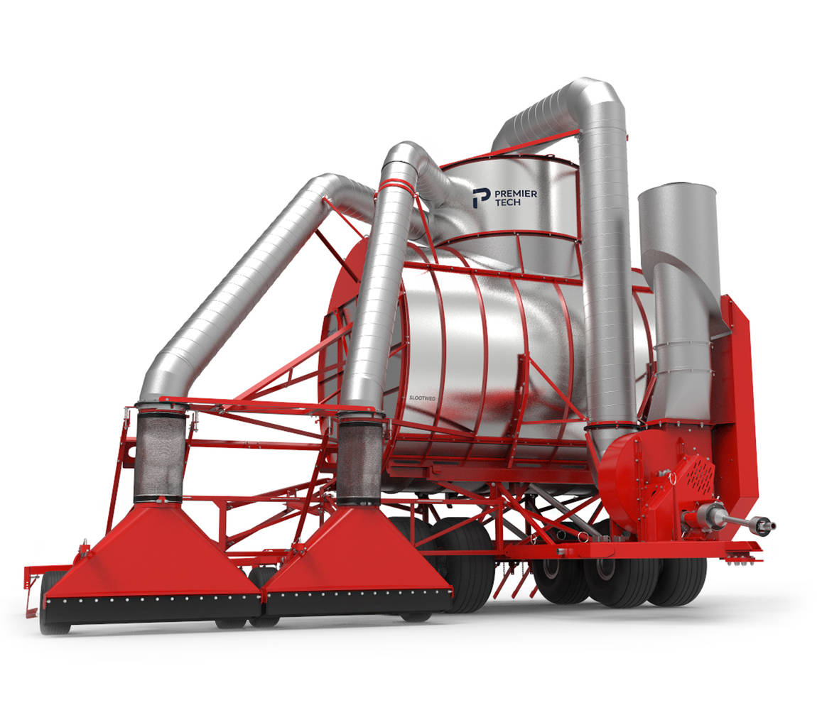 Two-head vacuum peat harvester