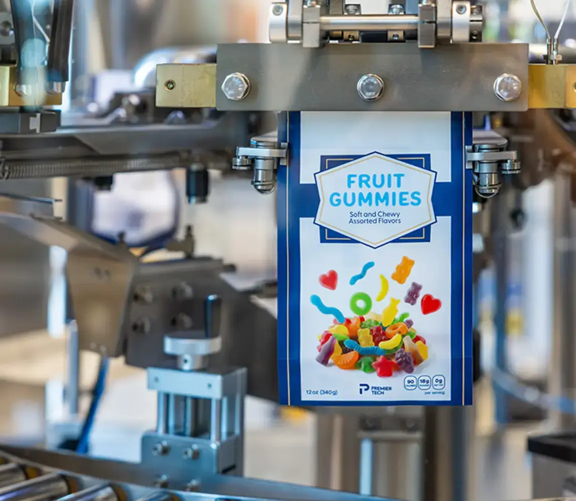 CHRONOS OMK Pre-made pouch filler seals a pouch