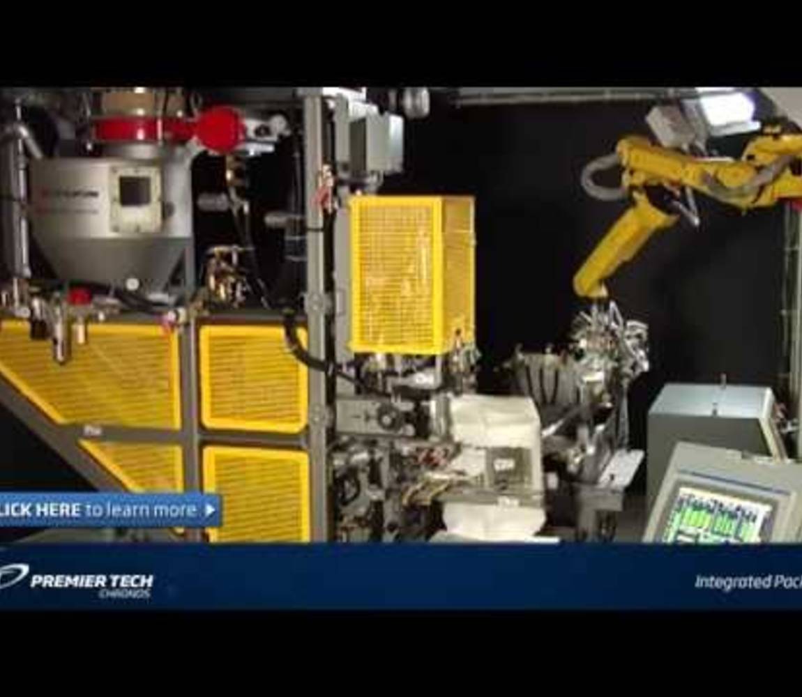 Integrated packer video splash image Integrated packing machine close up