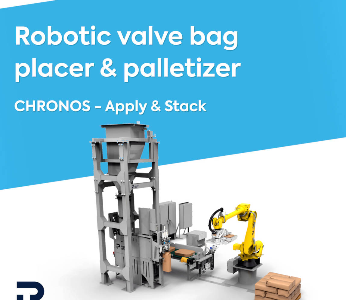 Robotic valve bag placer & palletizer Apply and Stack