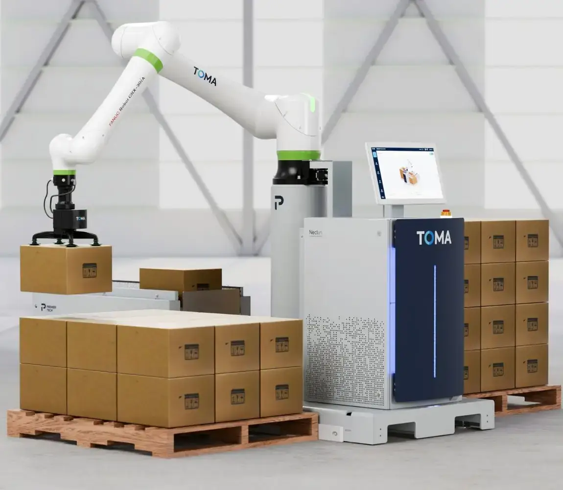 TOMA palletizer on factory floor
