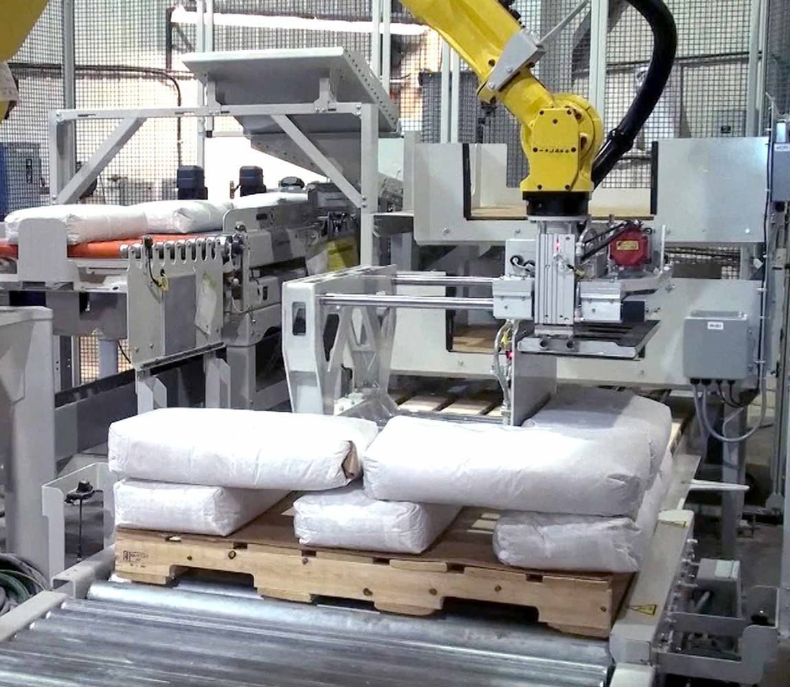 Robotic palletizer bags RPL-4111 pallet view