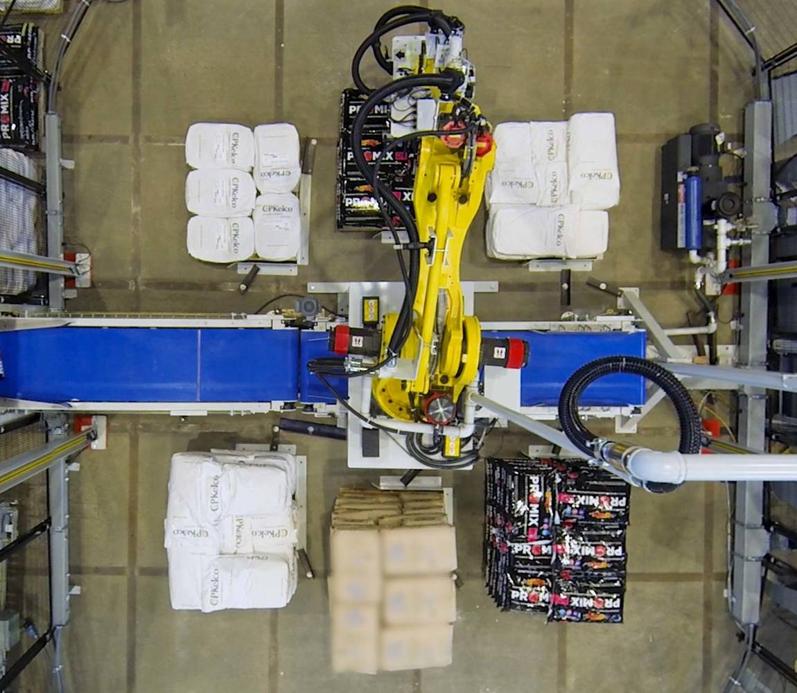 Robotic Depalletizer ARD Robotic depalletizer ARD view from above