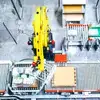 Robotic palletizer & wrapper - top view
