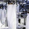 Bagging machine filling 2 open-mouth bags