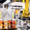 RPL-9000 custom robotic palletizer - paint buckets