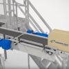 Conventional palletizing - case on conveyor