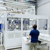 CHRONOS VPF Valve bagging bagging with four spout being operated by a Premier Tech team member