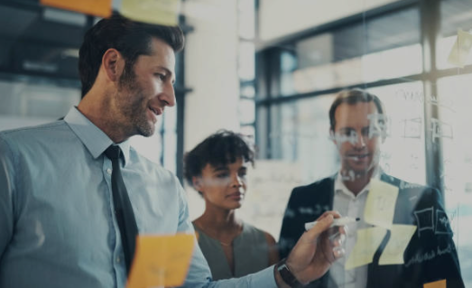 People conducting a meeting