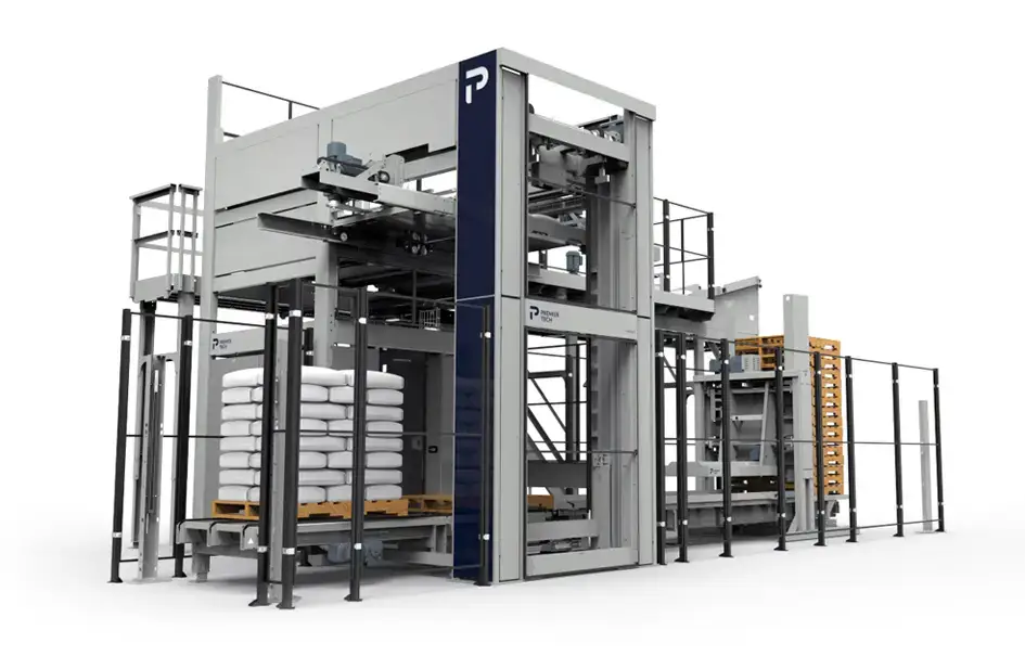Conventional high-level automatic bag palletizer