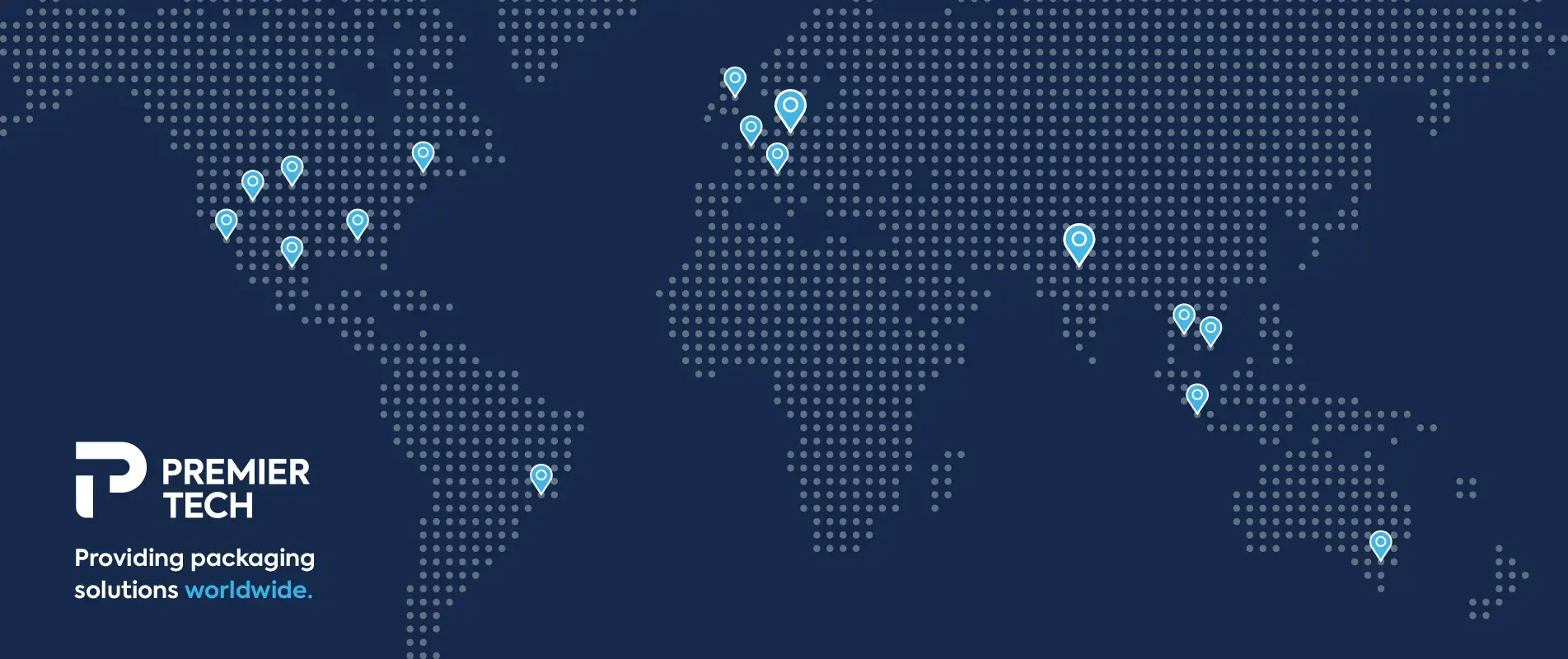 Premier Tech locations on a map of the world