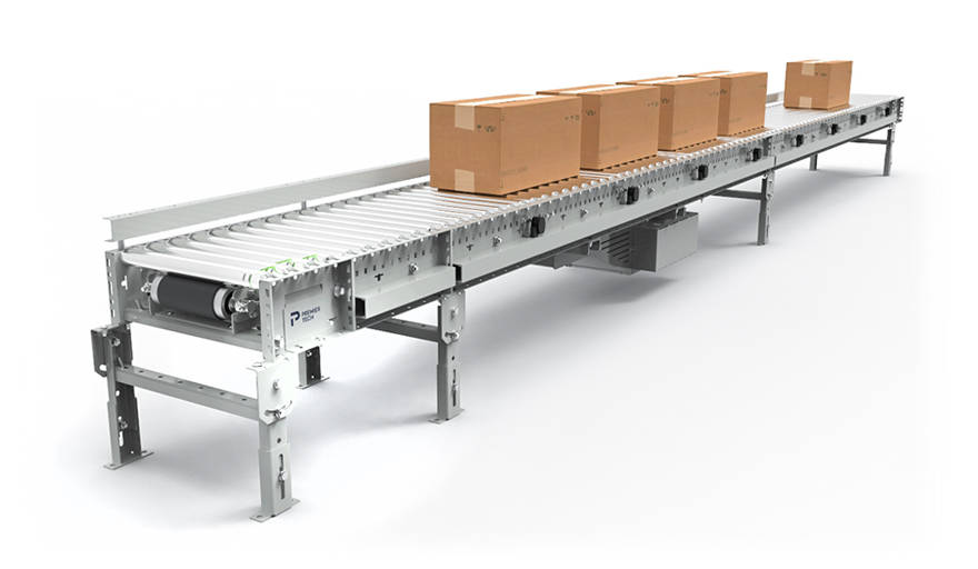 Belt-driven, zero-pressure accumulation conveyor
