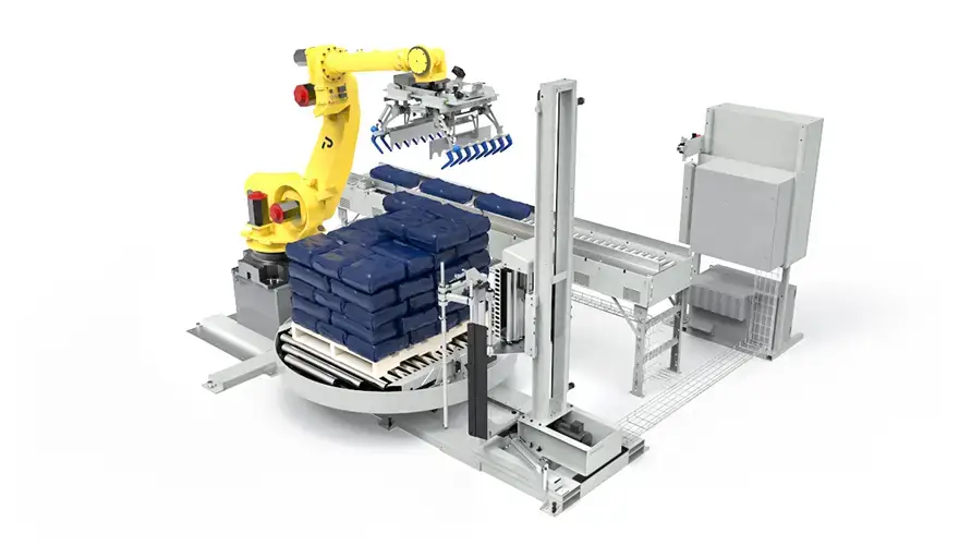 Unidad paletizadora y enfardadora robotizada (Stack & Wrap)