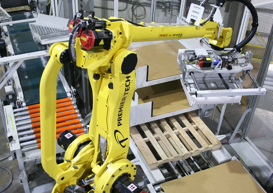 Robotic bag palletizer