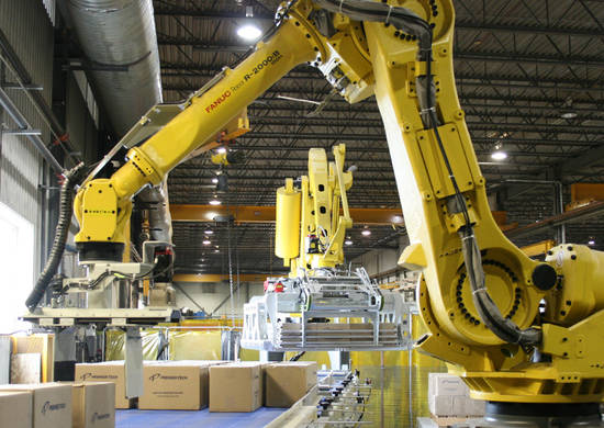 Robotic bag palletizer