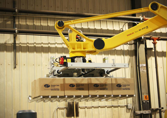 Robotic bag palletizer