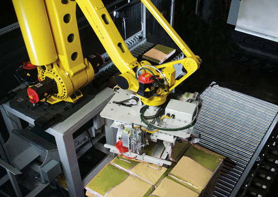 Robotic bag palletizer