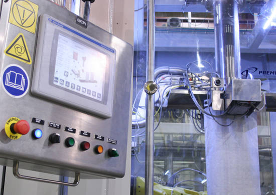 open-mouth bagger with bottom-up filler